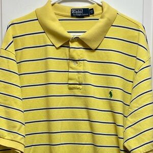 Ralph Lauren Yellow Polo with Blue Stripe Detail